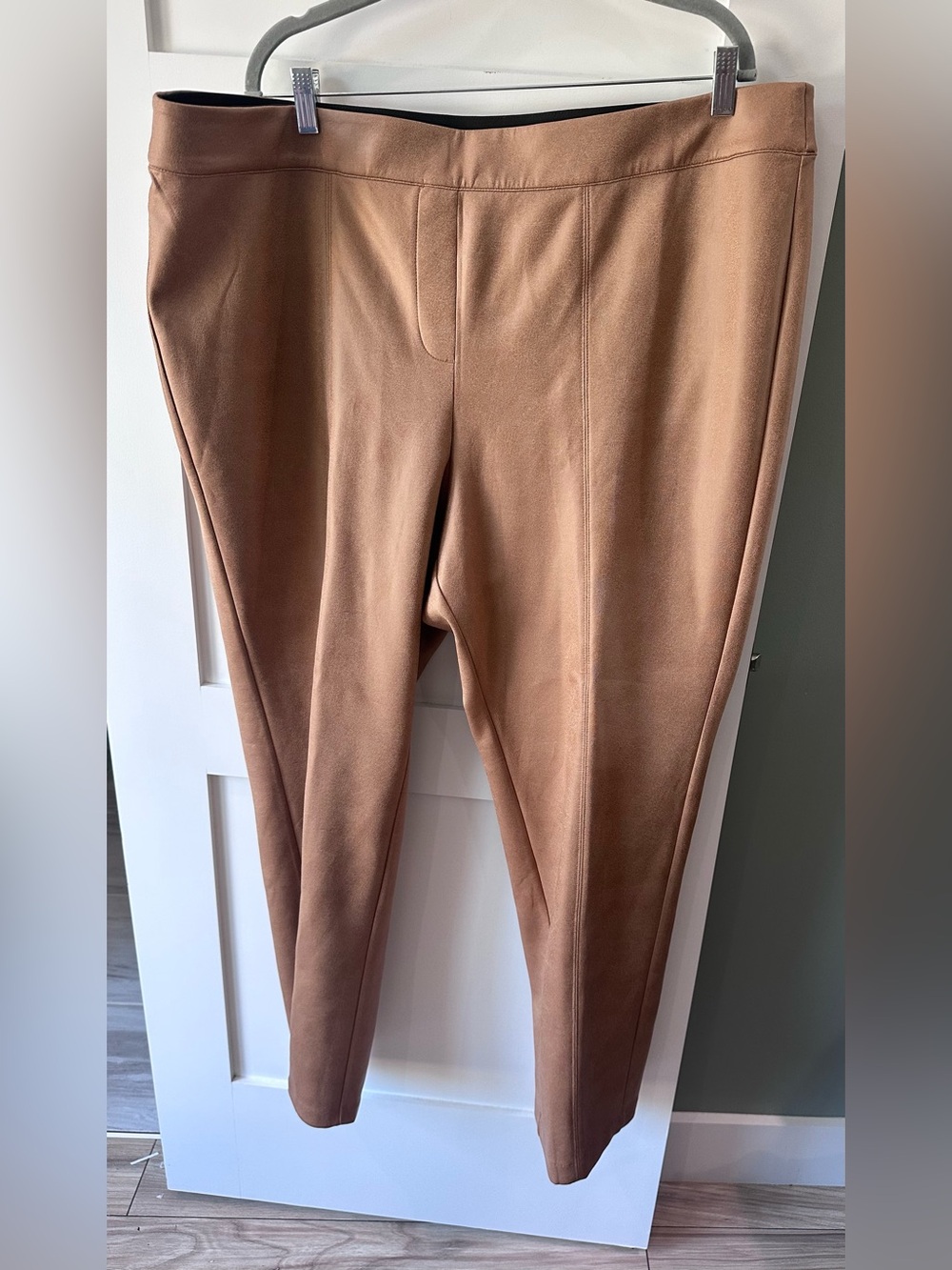 Lane Bryant Faux Leather Pant Tan Camel Brown Pull On Womens 24
